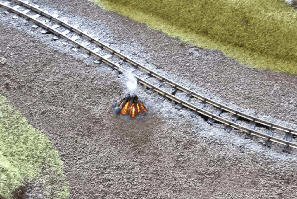 OO Gauge model railway bonfire