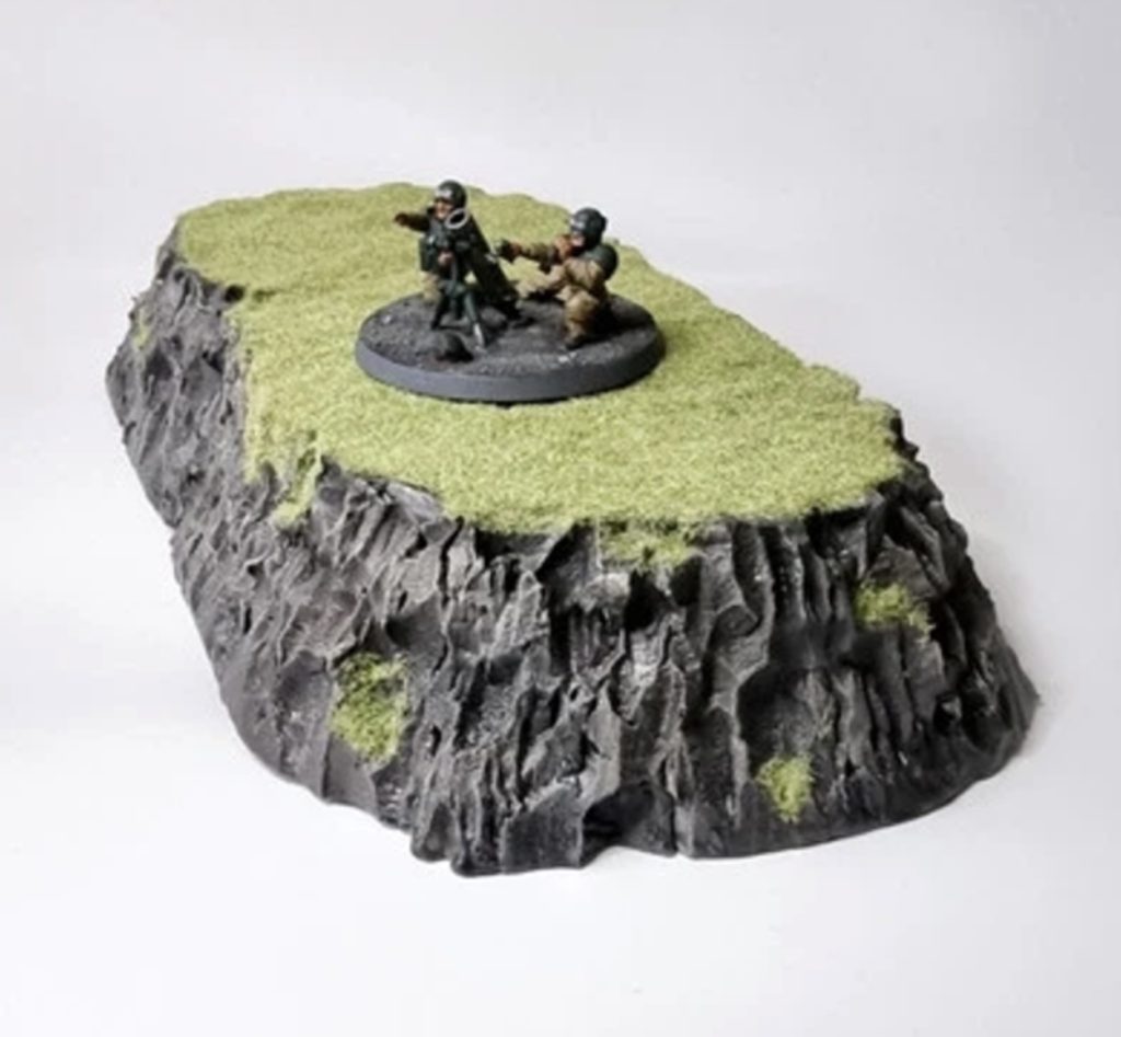 Large flat-topped hill for wargaming scenery and terrain